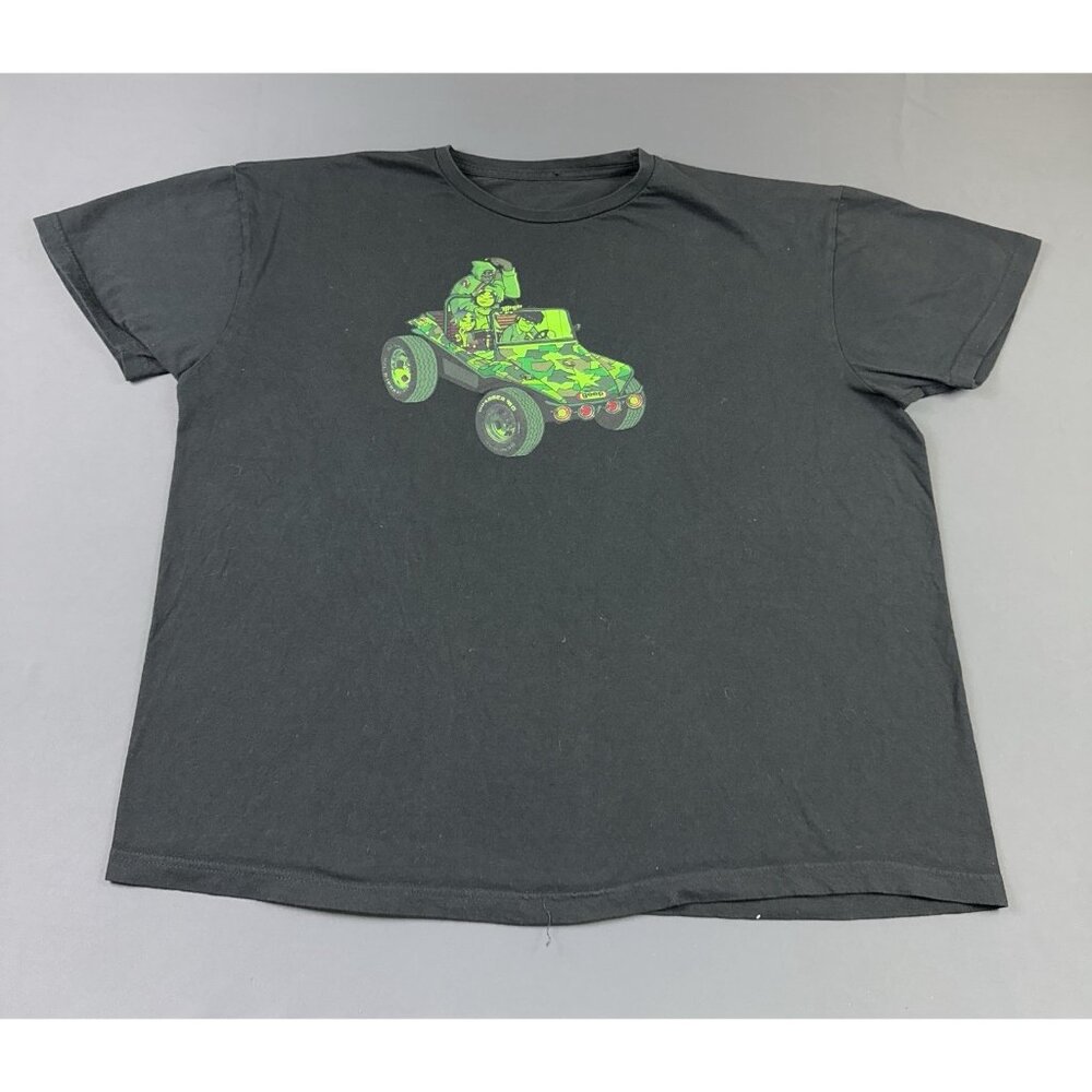 Rare Vintage Y2K Gorillaz Band Tee Geep Jeep Art Album Tour Concert Promo Black